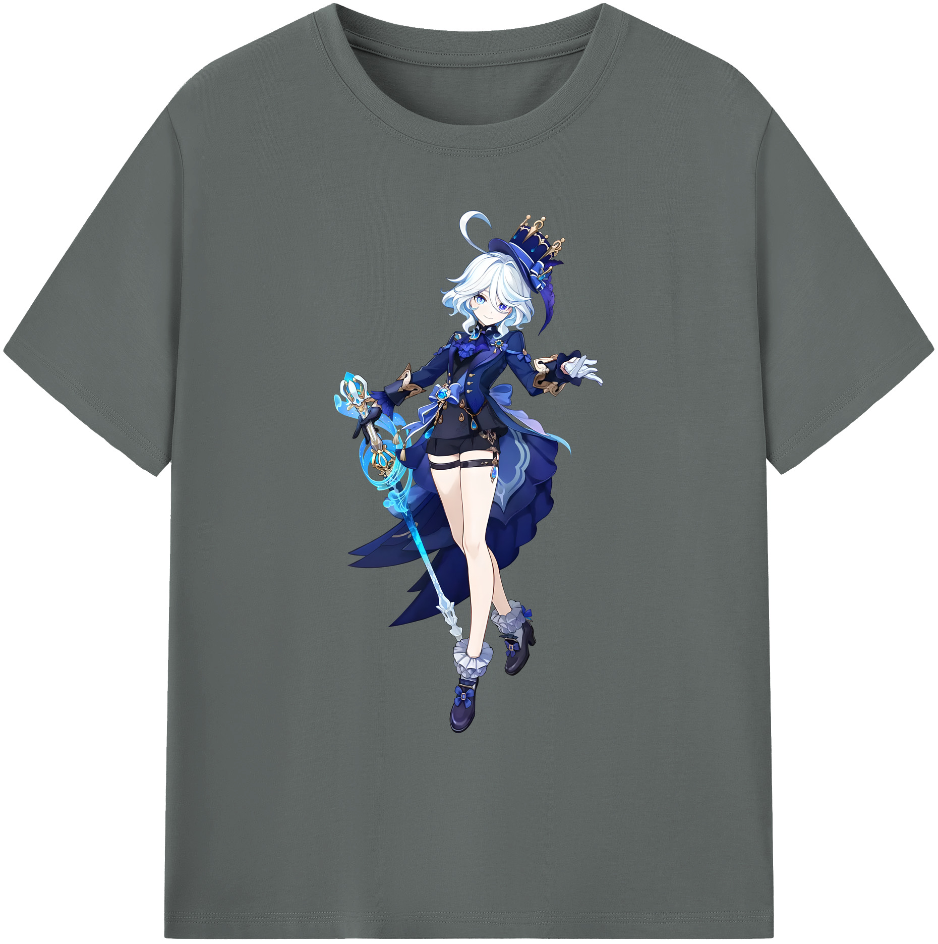 げんし神 フリーナ genshin Furina 綿100％ メンズ半袖Tシャツ｜肌触りやわらか＆通気性